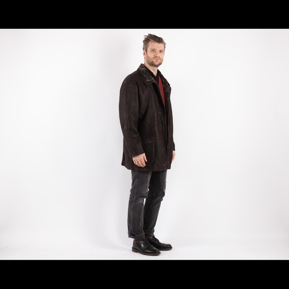 Vintage Brown Men's Sheepskin Shearling Coat - Picture 2 of 4
